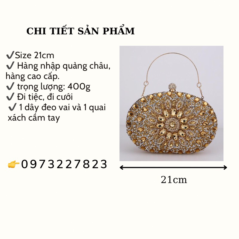 Túi cốp đính đá sang chảnh nhiều màu sắc- TS240