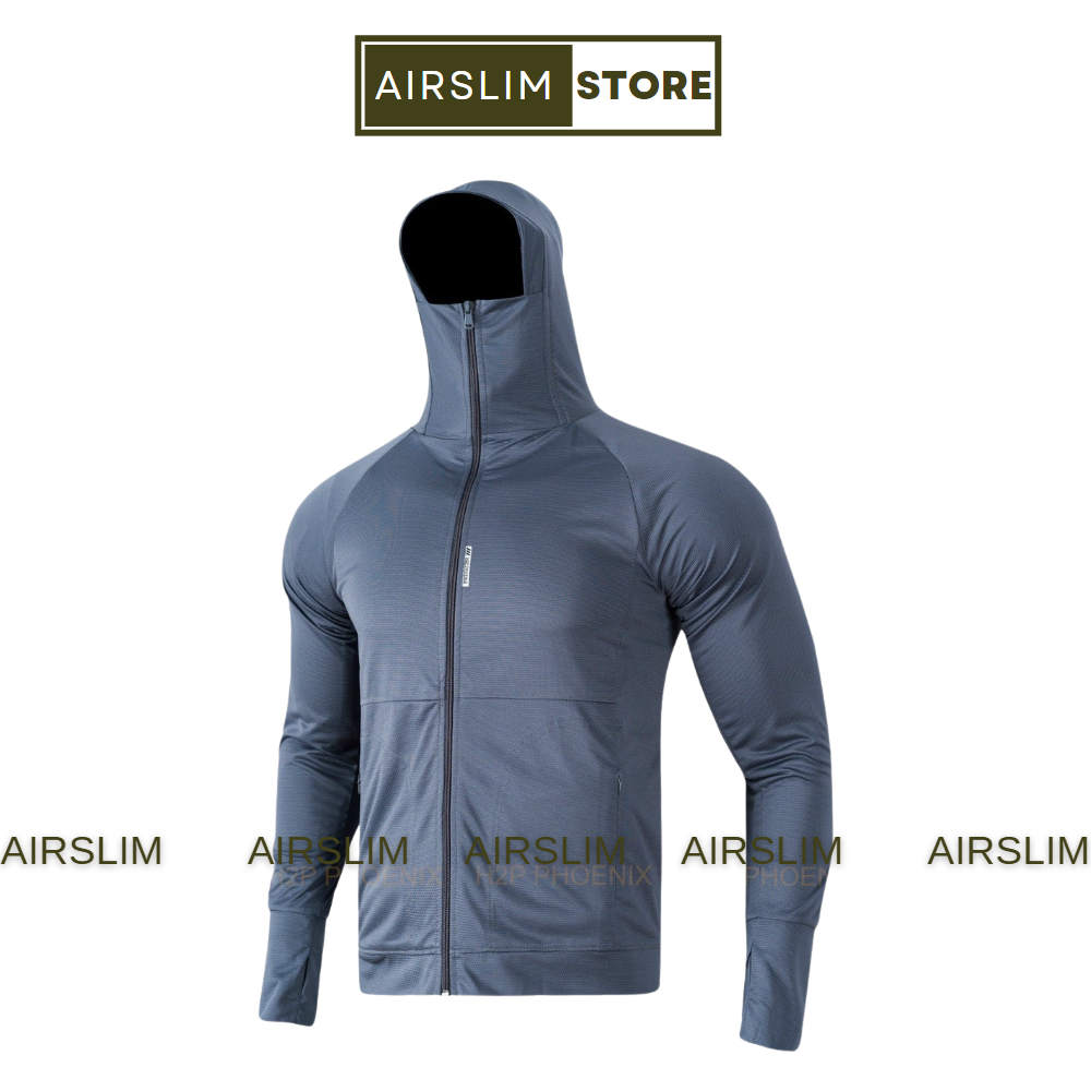 Áo Chống Nắng 2 Lớp Nam Nữ AirSlim Vải Hạt Xoàn Thông Hơi Ngăn Chặn Tia UV Trùm Kín Mũi - CN03