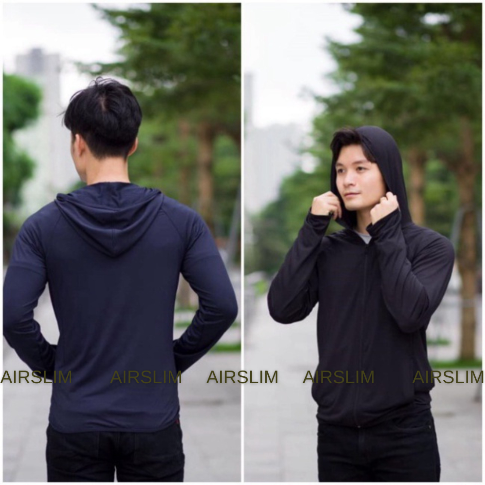 Áo Chống Nắng 2 Lớp Nam Nữ AirSlim Vải Hạt Xoàn Thông Hơi Ngăn Chặn Tia UV Trùm Kín Mũi - CN03
