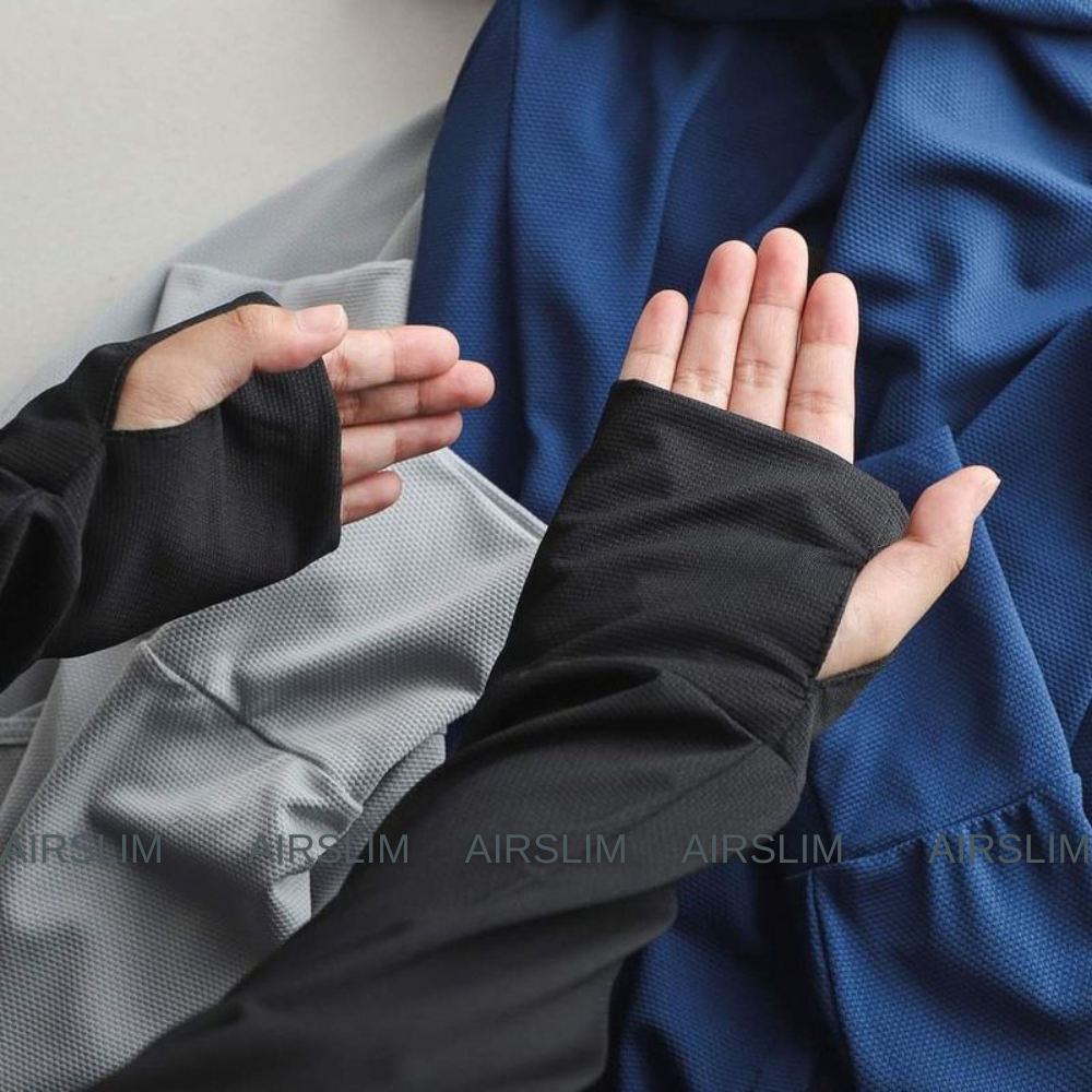 Áo Chống Nắng 2 Lớp Nam Nữ AirSlim Vải Hạt Xoàn Thông Hơi Ngăn Chặn Tia UV Trùm Kín Mũi - CN03