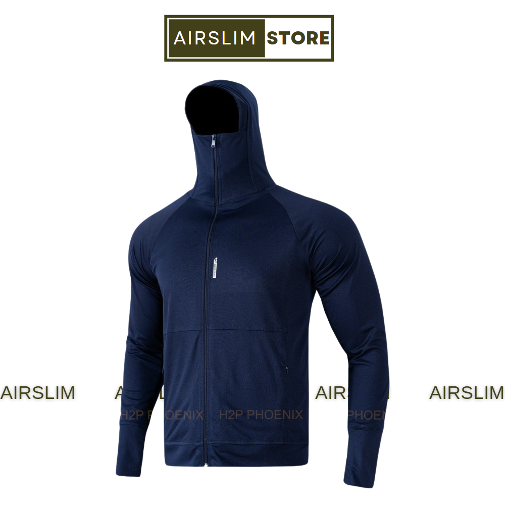 Áo Chống Nắng 2 Lớp Nam Nữ AirSlim Vải Hạt Xoàn Thông Hơi Ngăn Chặn Tia UV Trùm Kín Mũi - CN03
