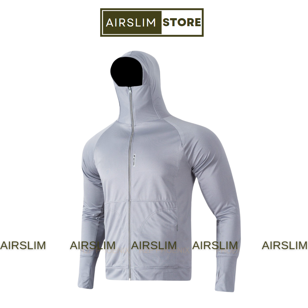 Áo Chống Nắng 2 Lớp Nam Nữ AirSlim Vải Hạt Xoàn Thông Hơi Ngăn Chặn Tia UV Trùm Kín Mũi - CN03