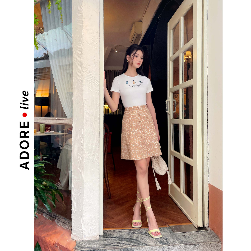 Chân váy Mini skirts casual style lụa hoạ tiết rối 321SK1010 ADORE DRESS