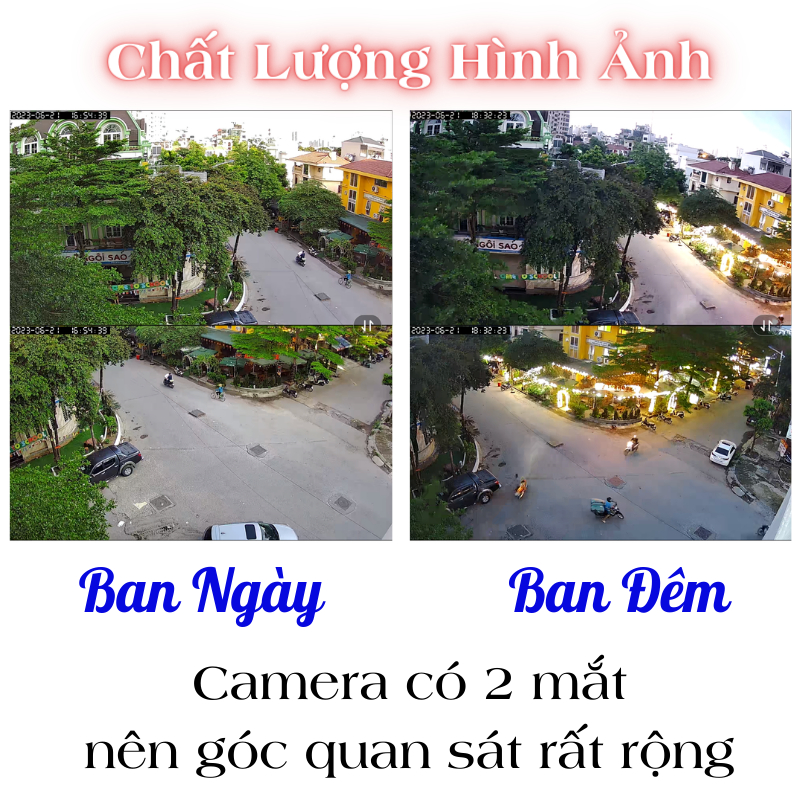 Camera Yoosee Ngoài Trời 2 Mắt PTZ 36Led,Quan Sát Rộng, Xoay 360 Độ, Ban Đêm Có Màu-Camera Ngoài Trời Yoosee 4 Râu 48Led