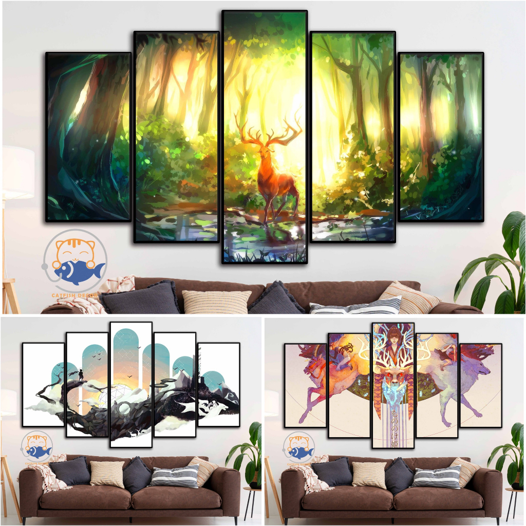 Tranh Dán Tường Decor - Tranh Động Vật - Nai - Deer - bộ 2