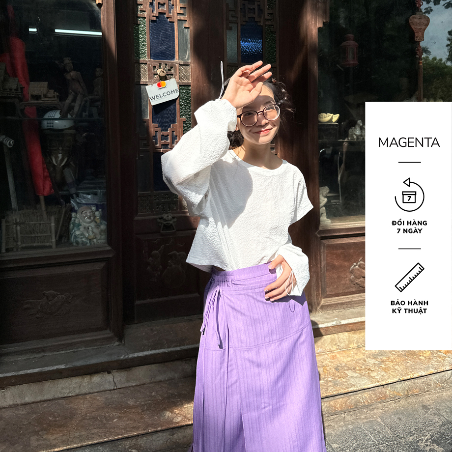 Áo Phông Magenta Minori chất liệu cotton dập nhăn, freesize, mặc được nhiều kiểu