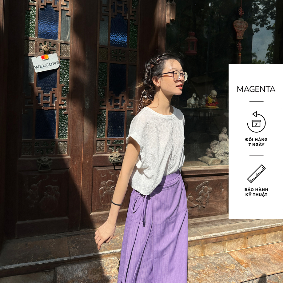 Áo Phông Magenta Minori chất liệu cotton dập nhăn, freesize, mặc được nhiều kiểu