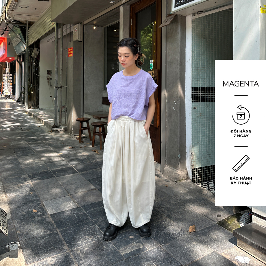 Áo Phông Magenta Minori chất liệu cotton dập nhăn, freesize, mặc được nhiều kiểu