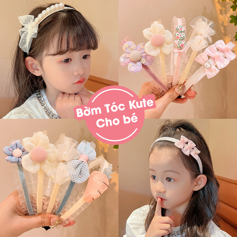 Bờm Tóc Bé Gái Công Chúa, Không Đau, Băng Đô Cài Tóc Dễ Thương