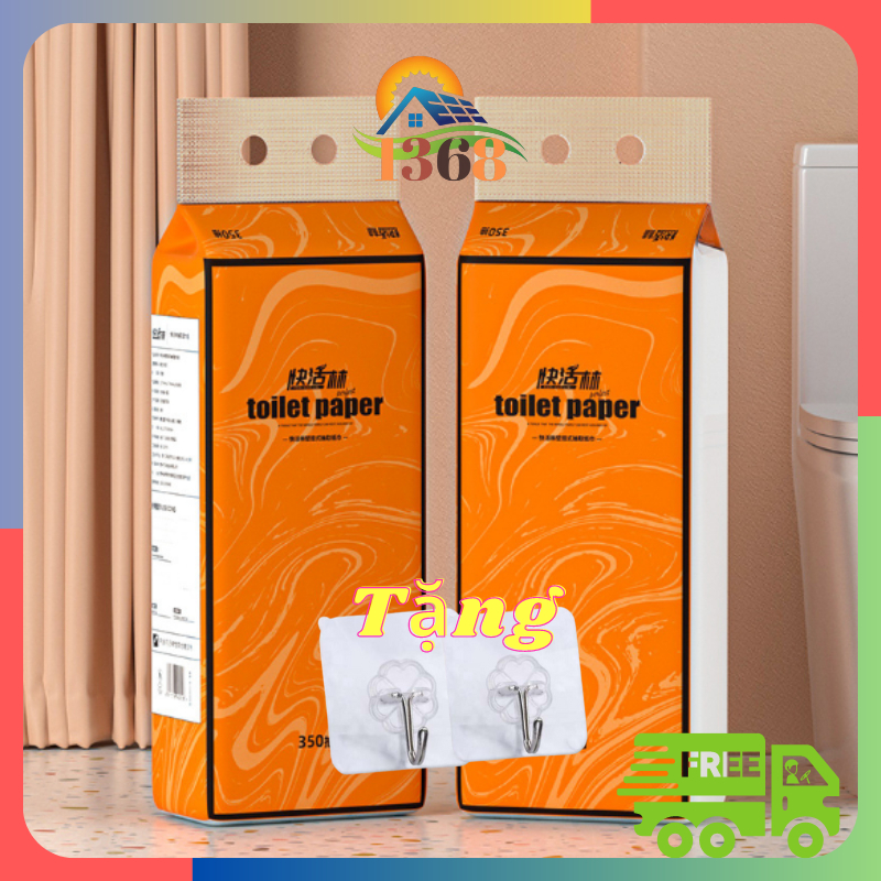 Túi Khăn Giấy Treo Tường 1400 Tờ ToiletPaper Nội Địa Trung Cao Cấp, Giấy 4 Lớp