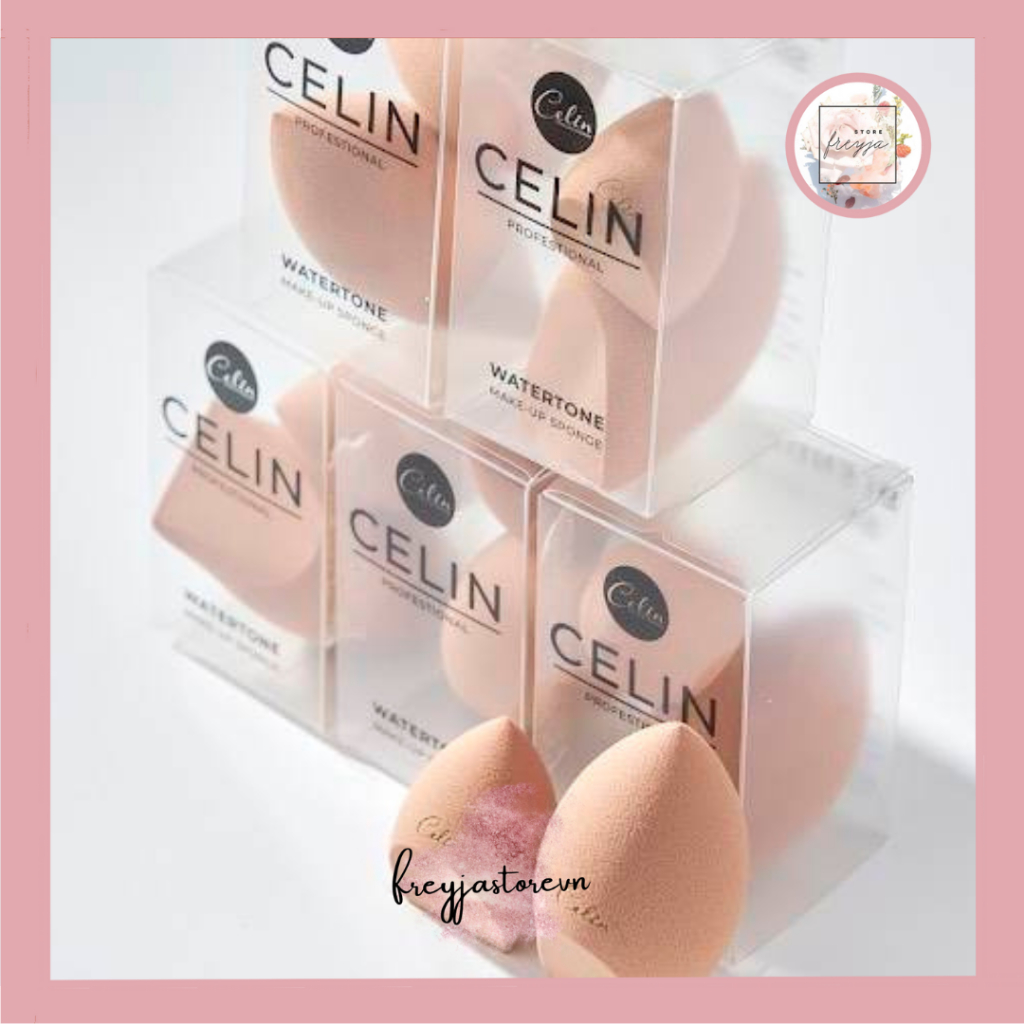 Bông Mút Tán Nền Celin 2 Chiếc Chính Hãng Gồm Màu Nâu Đen Chuyên Dùng Cho trang Điểm Siêu Mềm Đàn Hồi Cao