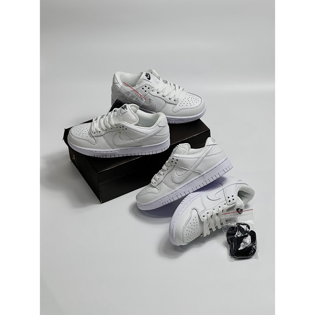 GIÀY SB DUNK TRẮNG FULL, SB DUNK CHICAGO TRẮNG FULL DA TRƠN _BẢN CAO CẤP FREE BOX BẢO VỆ