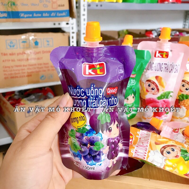 Nước uống trái cây KT, thạch hút Thiên Long