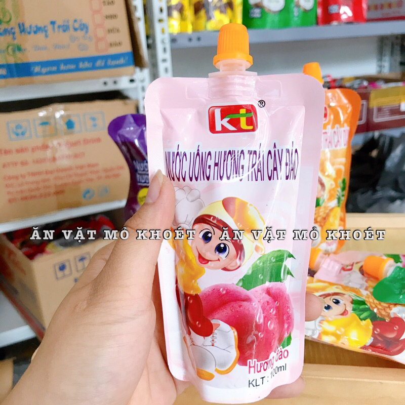 Nước uống trái cây KT, thạch hút Thiên Long