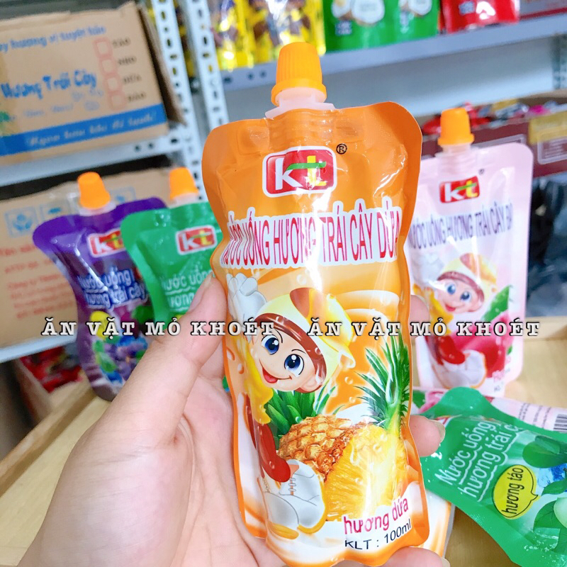 Nước uống trái cây KT, thạch hút Thiên Long