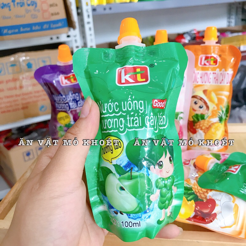 Nước uống trái cây KT, thạch hút Thiên Long