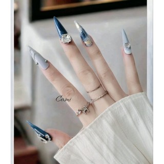 Nailbox- móng giả móng úp dài xanh đậm