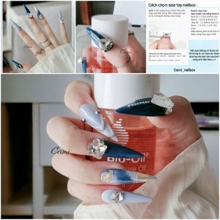 Nailbox- móng giả móng úp dài xanh đậm