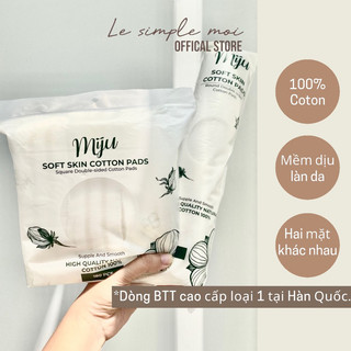 Bông tẩy trang cao cấp Miju Soft Skin Cotton Pads 180 miếng vuông, 150 miếng tròn