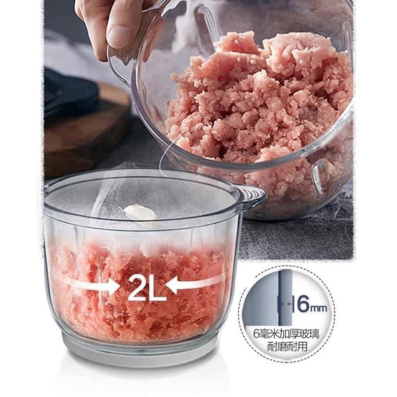 Máy xay Bear chính hãng cối thuỷ tinh 2l, bộ dao 4 lưỡi kép