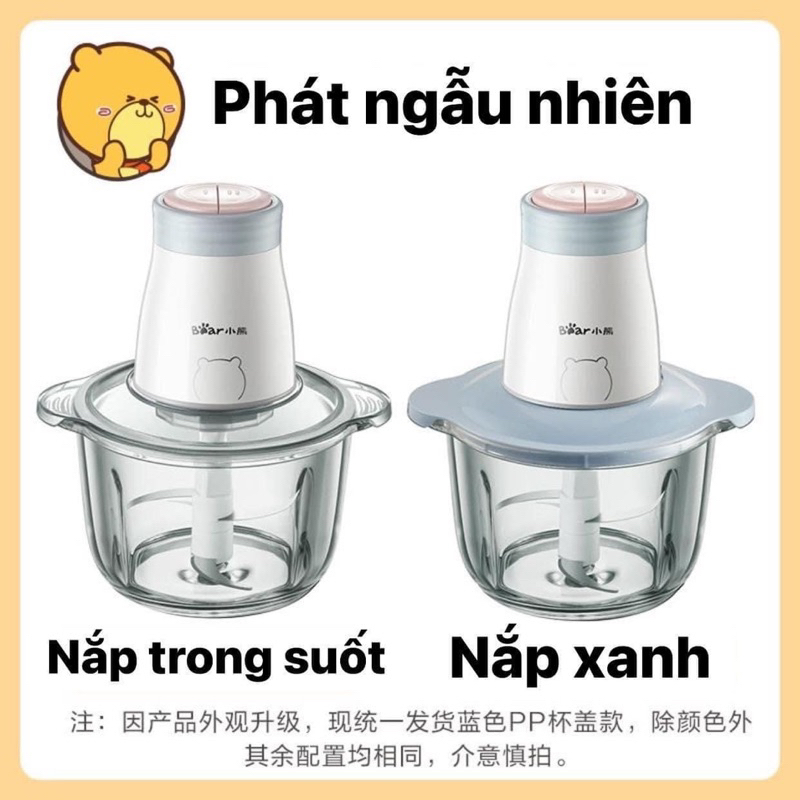 Máy xay Bear chính hãng cối thuỷ tinh 2l, bộ dao 4 lưỡi kép