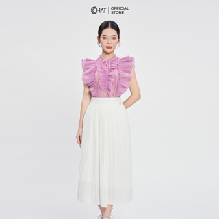  Áo Kiểu Nữ Tay Bèo Cổ V Chất Voan Phong Cách Trẻ Trung Thanh Lịch 12ANV2006ST 