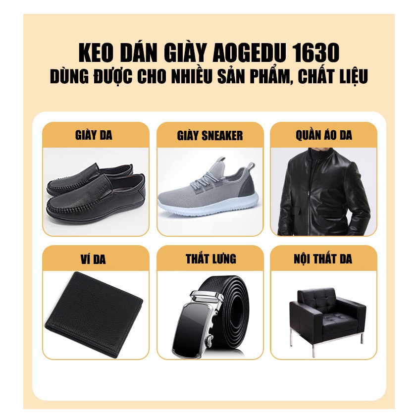 Keo dán giày dép đa năng Audegu 1630 chuyên dụng, dùng nhiệt siêu dính dầy rách đế, giầy thể thao, da, sneaker, đá bóng.