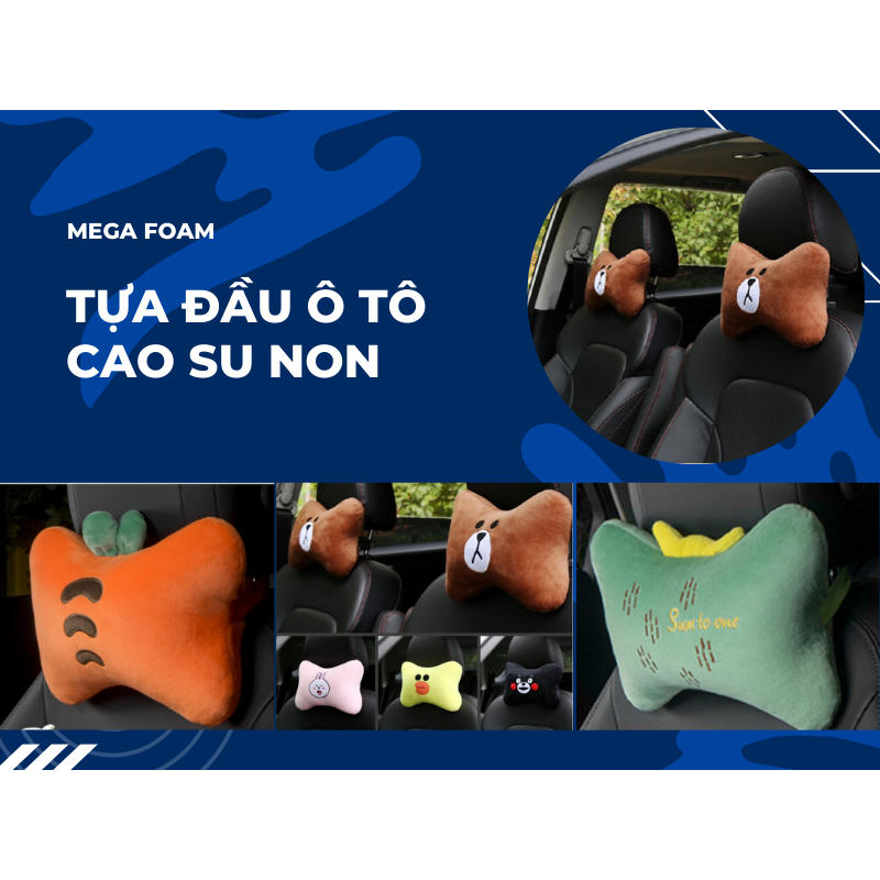 Gối tựa đầu tựa cổ cao su non hình xương cá cho ô tô và ghế chống đau mỏi cổ [Hàng Việt Nam]