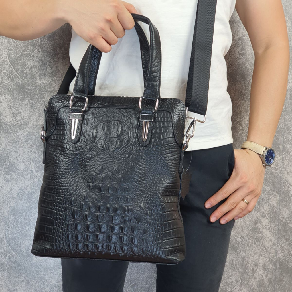 Túi đeo chéo nam da bò thật vân cá sấu TD125LEA  - 100% da thật, BH 3 năm