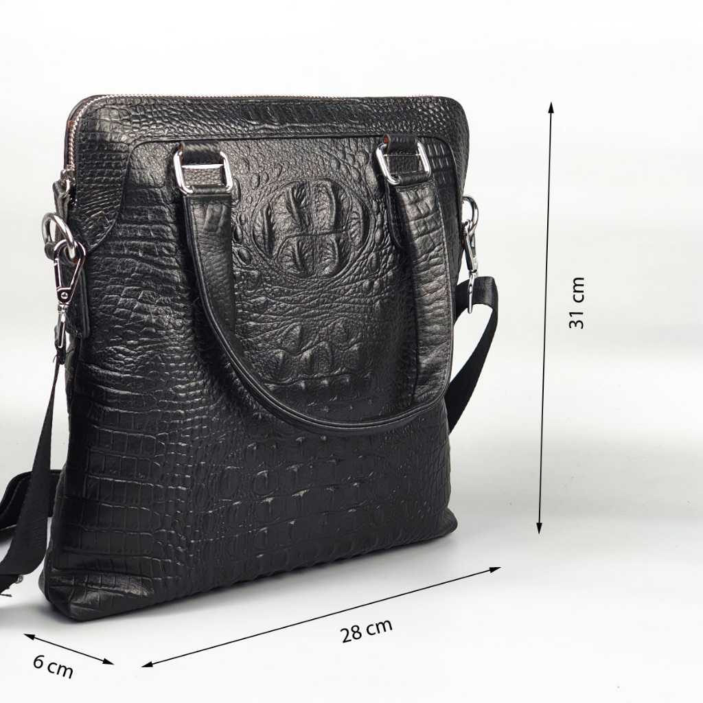Túi đeo chéo nam da bò thật vân cá sấu TD125LEA  - 100% da thật, BH 3 năm