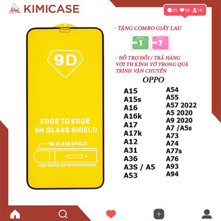 Kính cường lực full màn 9D Oppo A31 A91 A52 A92 A53 A54 A55 A73 A74 A93 A94 A95 A5/A9-2020 A1K A3S A5 A7 A5S A12 A15 A15