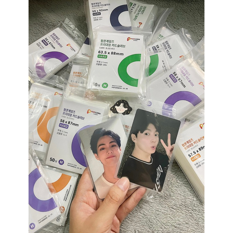 Sleeves Popcorn Loại Dày (Hard) Bao Đựng Bảo Vệ Ảnh Thẻ Card Bo Góc Idol Kpop Anime