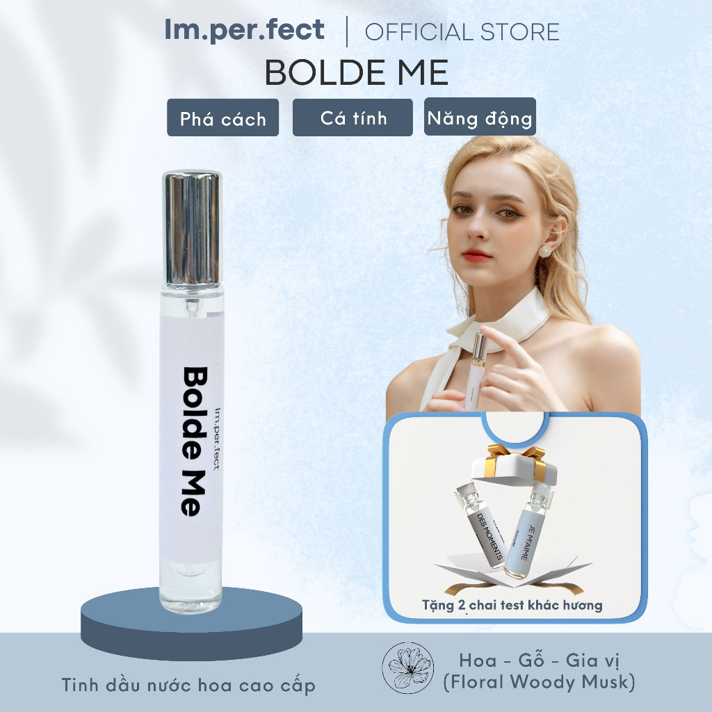 Tinh Dầu Nước Hoa Nữ Cao Cấp Imperfect Bolde Me - Hàm Lượng Tinh Dầu Cao, Lưu Hương 6 - 8 Tiếng