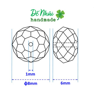 50 Hạt Pha Lê Hình Tròn Dẹp (Bánh Cam) 8mm