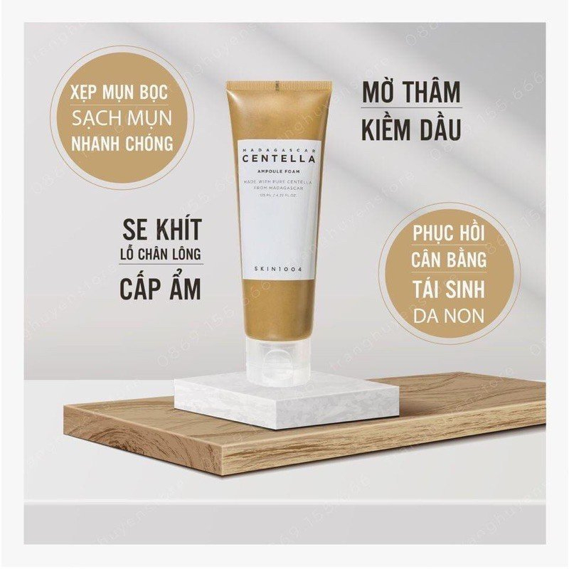 Sữa rửa mặt rau má Skin1004 Madagascar Centella Ampoule Foam 125ml Hàn Quốc giúp Dưỡng Ẩm Và Làm Sạch Da