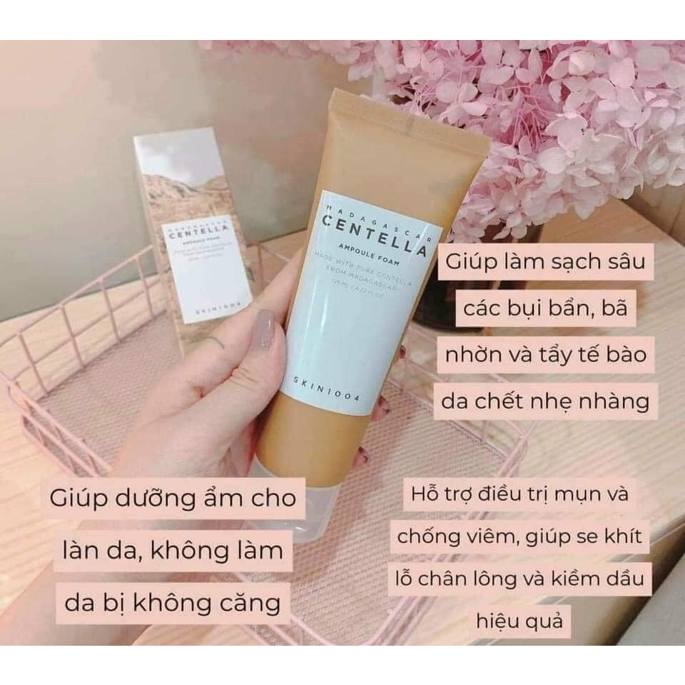 Sữa rửa mặt rau má Skin1004 Madagascar Centella Ampoule Foam 125ml Hàn Quốc giúp Dưỡng Ẩm Và Làm Sạch Da