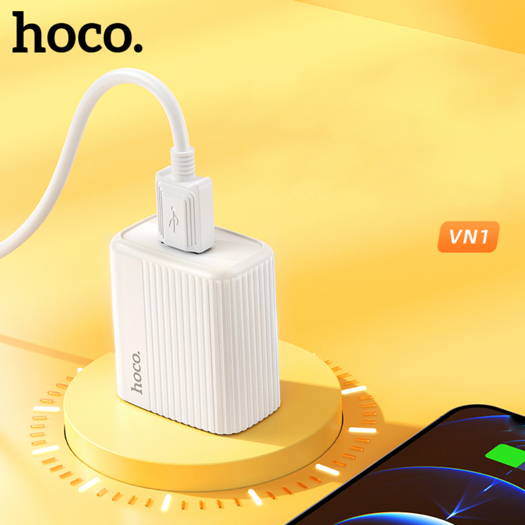 Hoco Chính Hãng Độc Quyền - Bộ củ sạc nhanh Hoco VN1 12W và củ sạc cho điện thoại - Shin Case
