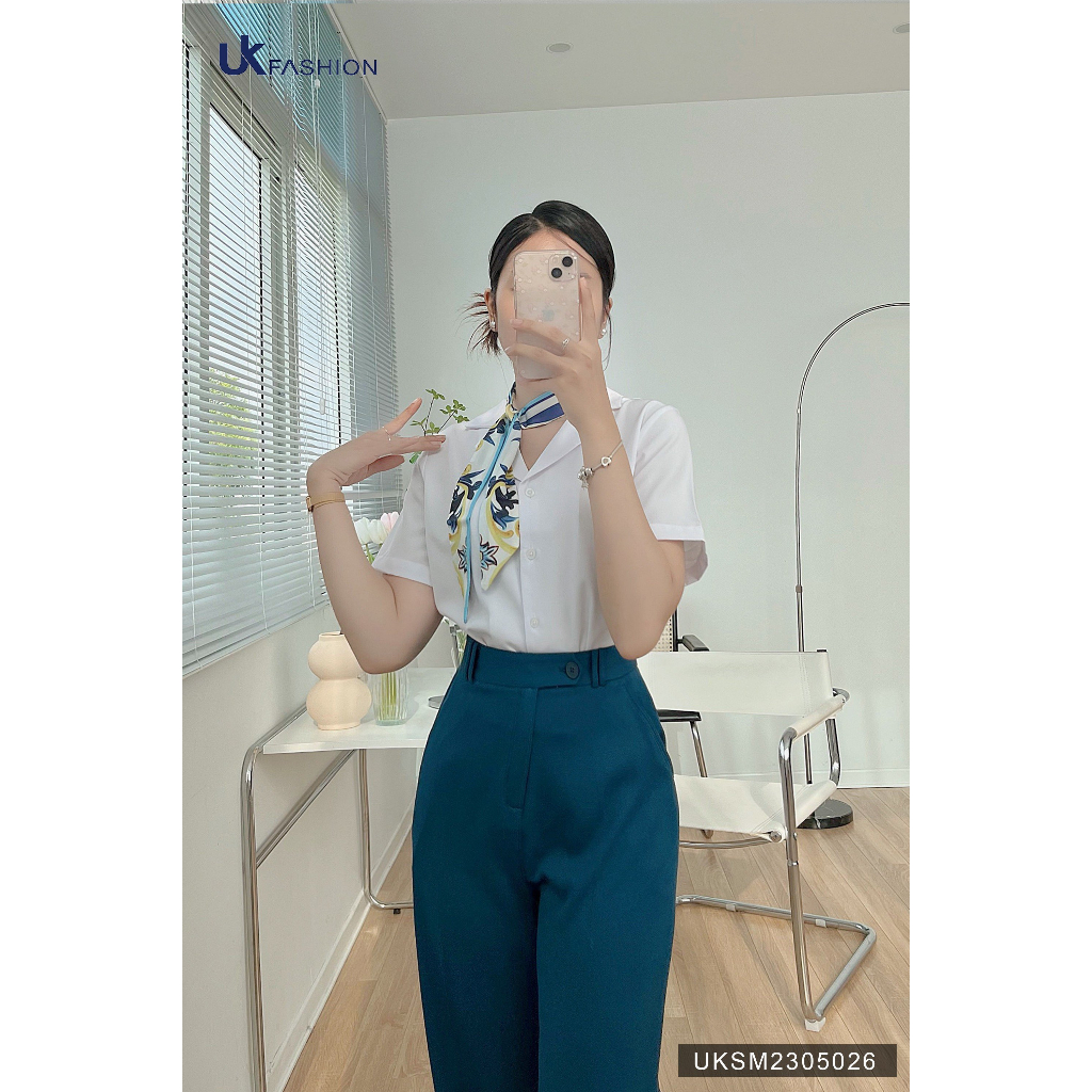 Áo Sơ Mi Ngắn Tay UK FASHION Thiết Kế Cổ Ve Thanh Lịch Chất Vải Nhập Hàn Cao Cấp UKSM2305026