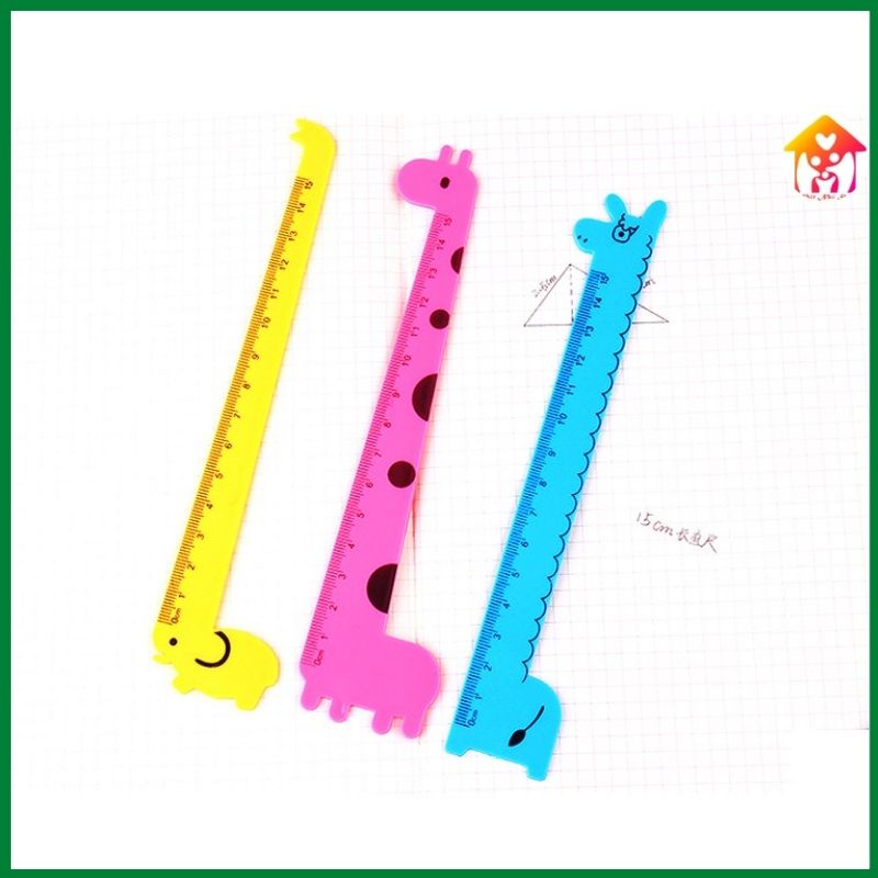 Thước kẻ hình con hưu cao cổ dài 15cm nhiều màu sắc đáng yêu cho bé