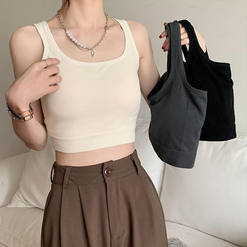 Áo Bra Cổ Vuông Dáng Lửng Dây Chéo Có Đệm Ngực Siêu Hot V30