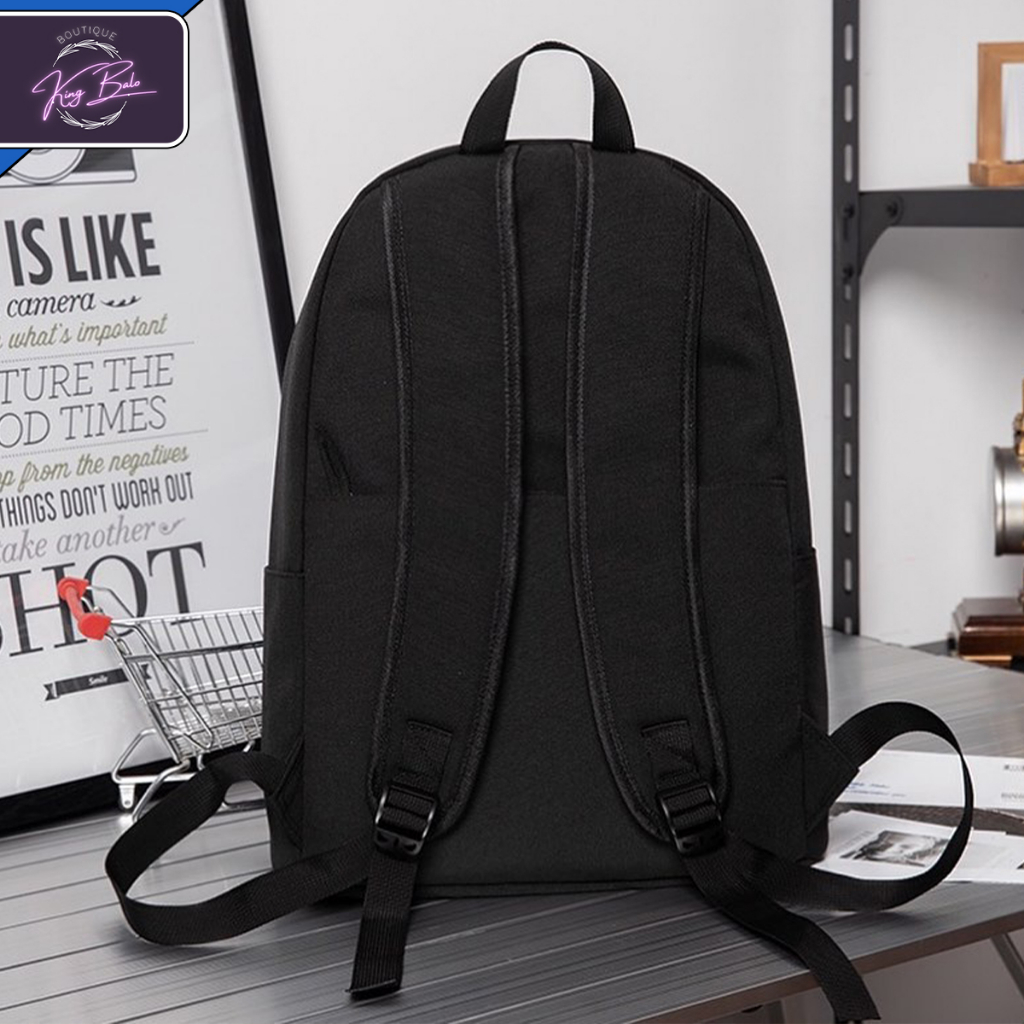 Balo nam nữ ulzzang Hàn Quốc thời trang basic đi học đi chơi du lịch giá rẻ màu đen - KingBaloMB BL01