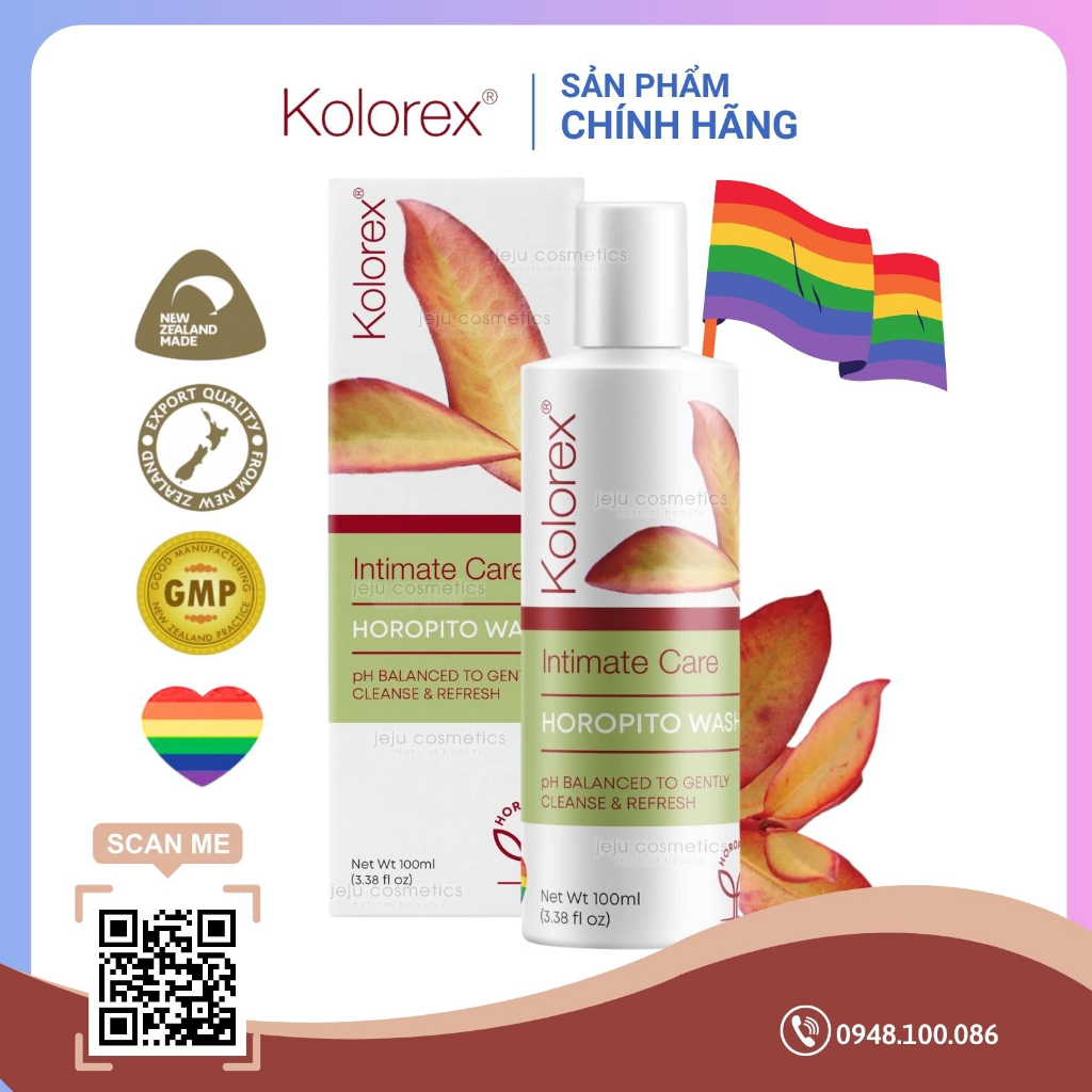 Dung Dịch Vệ Sinh cho LGBT, Nam & Nữ: Loại Nấm Ngứa – Kolorex Intimate Care Horopito Wash 100ml