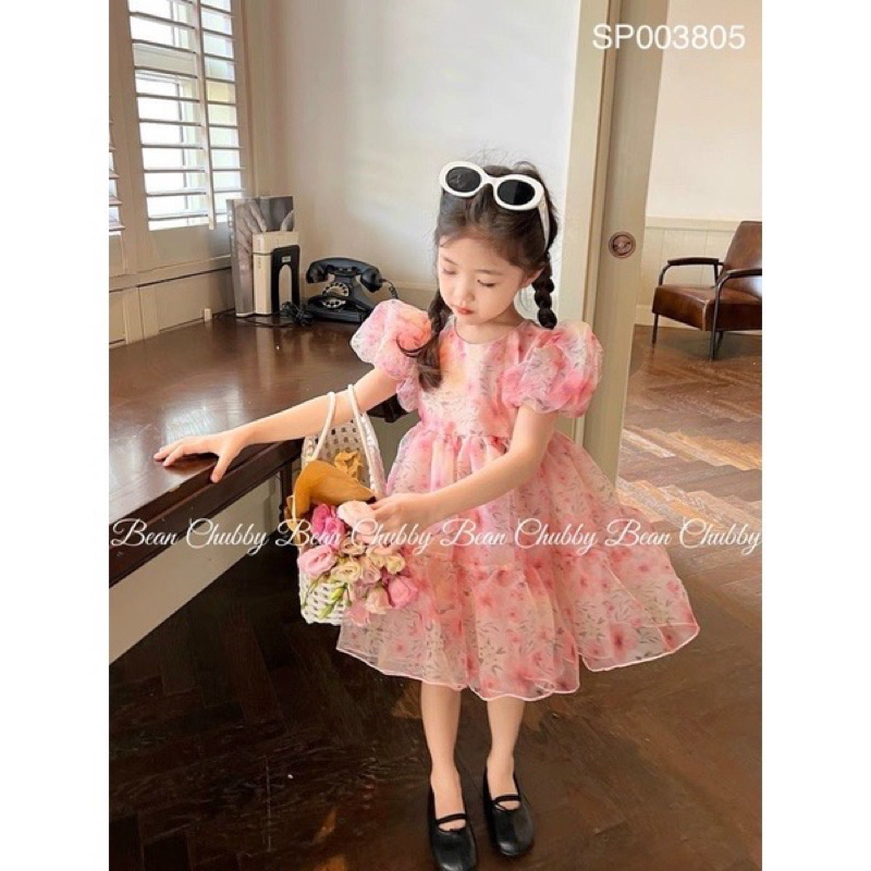 Váy tơ von hoa nhí mộng mơ cho bé