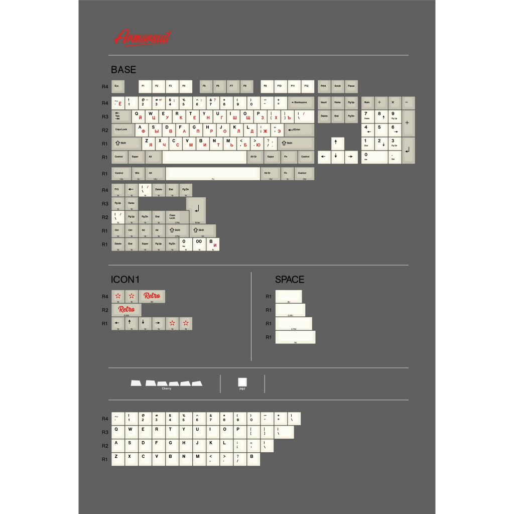 Keycap Armorsuit Russian Retro 200 nút - ZOOPC