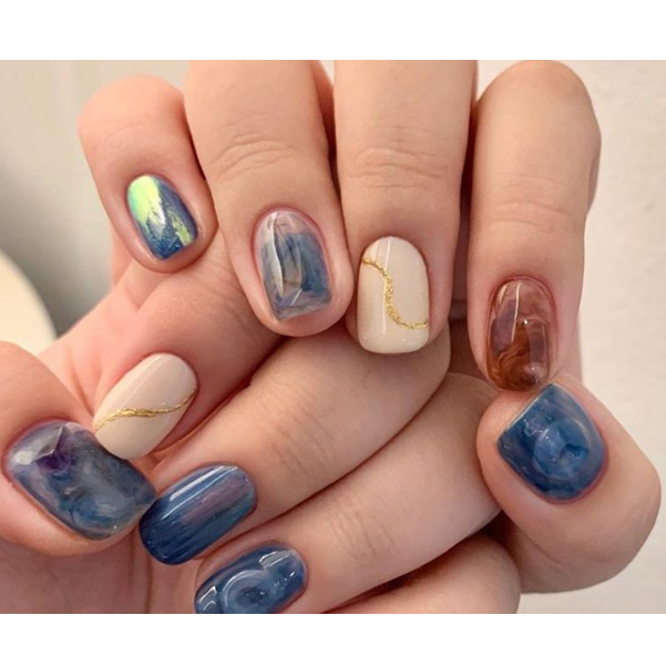 Màu nước vẽ vân đá nail hũ vuông dẹt , màu nước nén vẽ loang