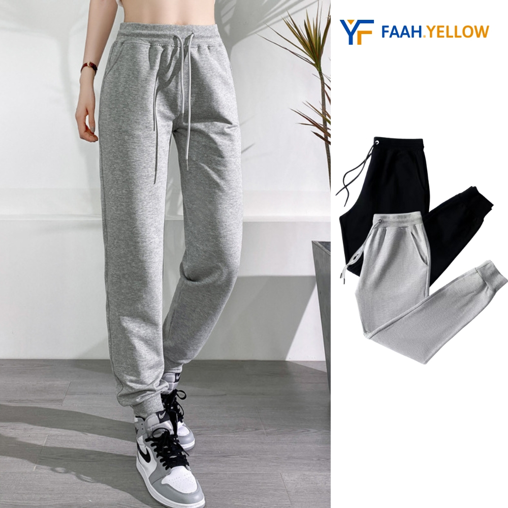 Quần Nỉ Jogger Nữ MADELA Freesize Cạp Chun Bo Gấu, Quần Dài Jogger Nữ Vải Cotton Nỉ Năng Động - QJCG