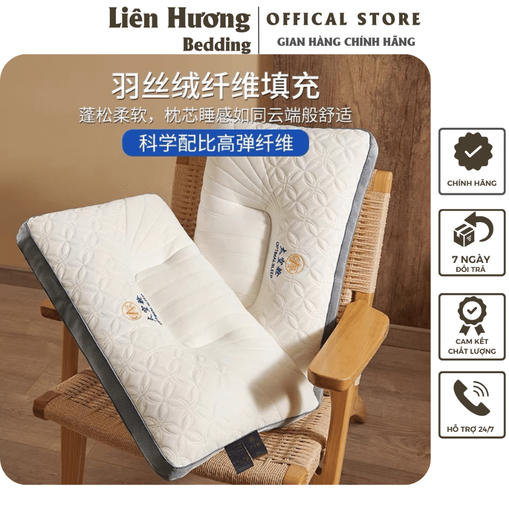 Ruột Gối Đầu cotton trần bông mới nhất, chất liệu vỏ gối là từ gỗ sồi mang lại sự êm ái tuyệt vời,chăm sóc giấc ngủ hàng