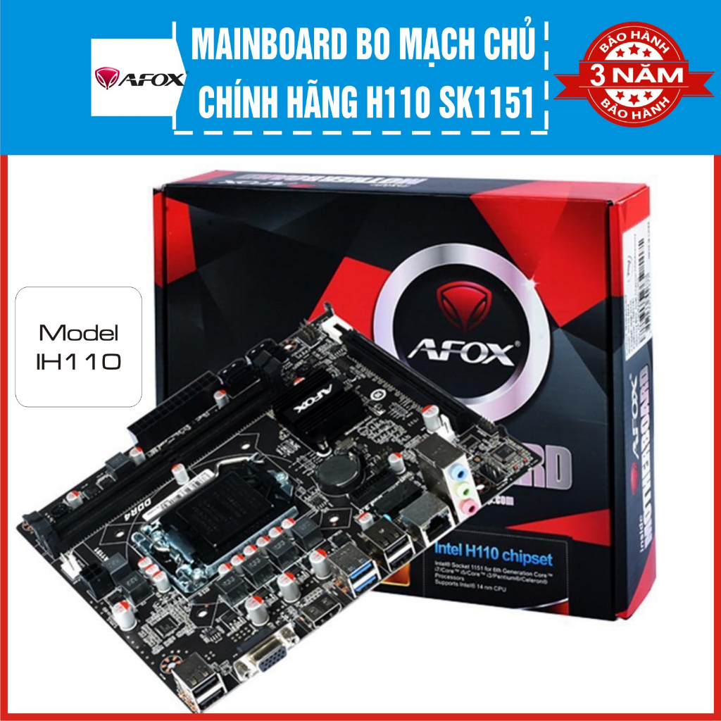 [ GIÁ SỐC ] Bo mạch chủ chính hãng AFOX - Glowy H110/ H81/ H61 - Mainboard được bảo hành 24 Tháng!!! | BigBuy360 - bigbuy360.vn