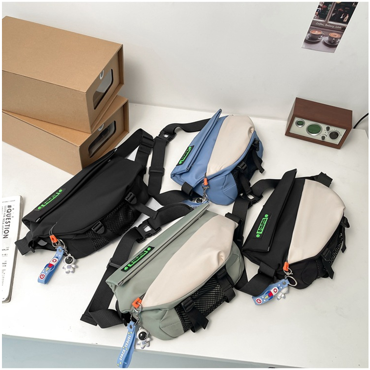 Túi đeo chéo nam nữ Unisex thời trang KB-RUILI, vải chống thấm nước + Tặng kèm móc khóa