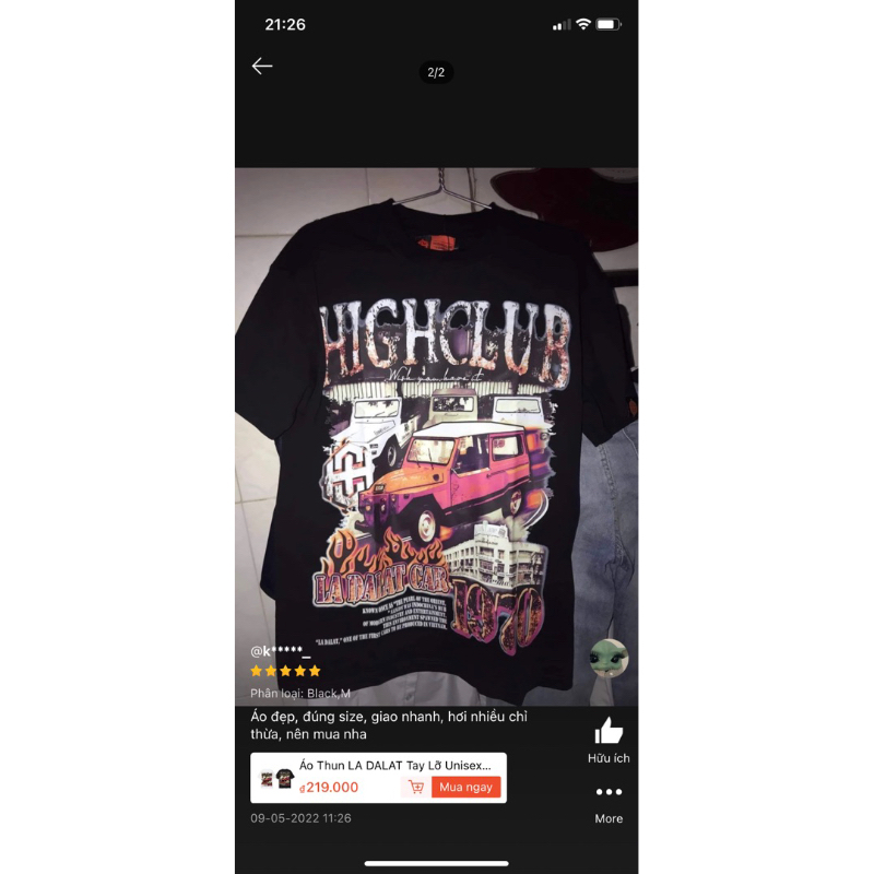 Áo thun Highclub Unisex size XL